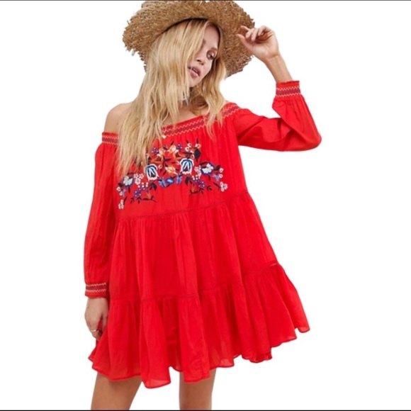 FREE PEOPLE * NWT Sunbeam Embroidered Mini Dress - Picture 1 of 5